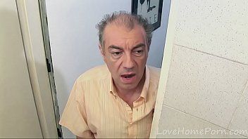 play The old trainer has sex at her home with a nice male